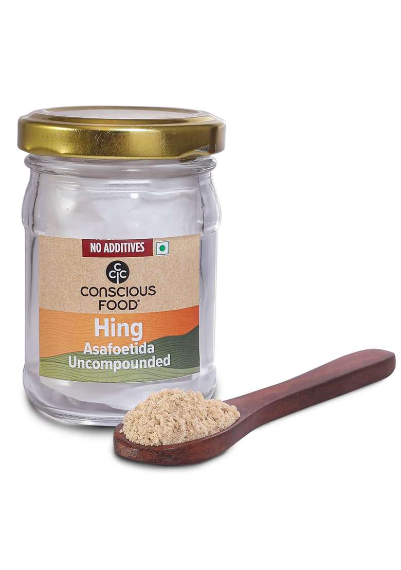 Conscious Food Asafoetida | 100% Pure Hing Non Compounded 10G Extra Strong & Hand Pounded - Indya