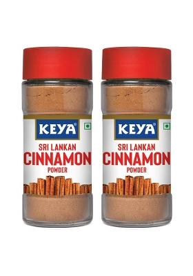 Keya Srilankan Certified Cinnamon Powder | Dalchini Ceylon Non Cassia Sourced From Sri Lanka 100% Pure & Natural Packed With Zero Preservatives Or Additives Indian Spices Aroma Flavour 45G Pack Of 2