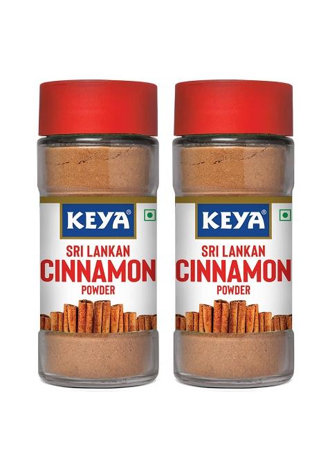 Keya Srilankan Certified Cinnamon Powder | Dalchini Ceylon Non Cassia Sourced From Sri Lanka 100% Pure & Natural Packed With Zero Preservatives Or Additives Indian Spices Aroma Flavour 45G Pack Of 2