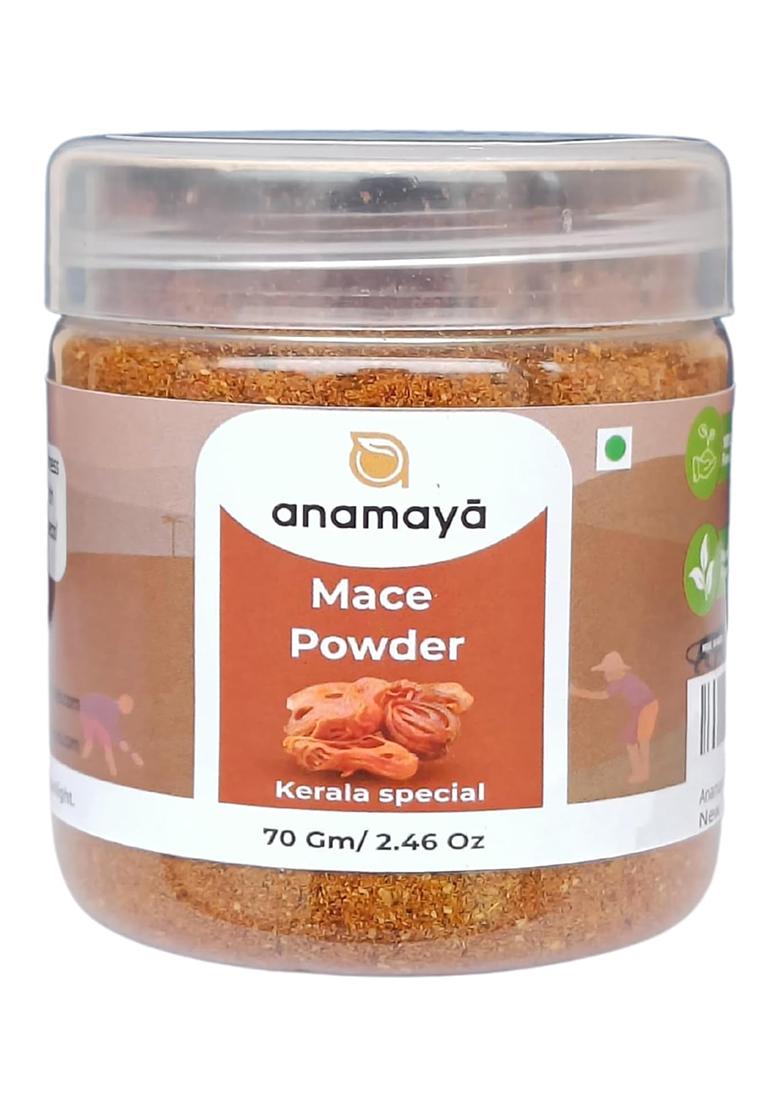 Anamaya Mace Powder 70G In Jar | 100% Natural & Pure Ground Spice From Kerala Farms Spices Herbs Blades (70 Gms, Powder)