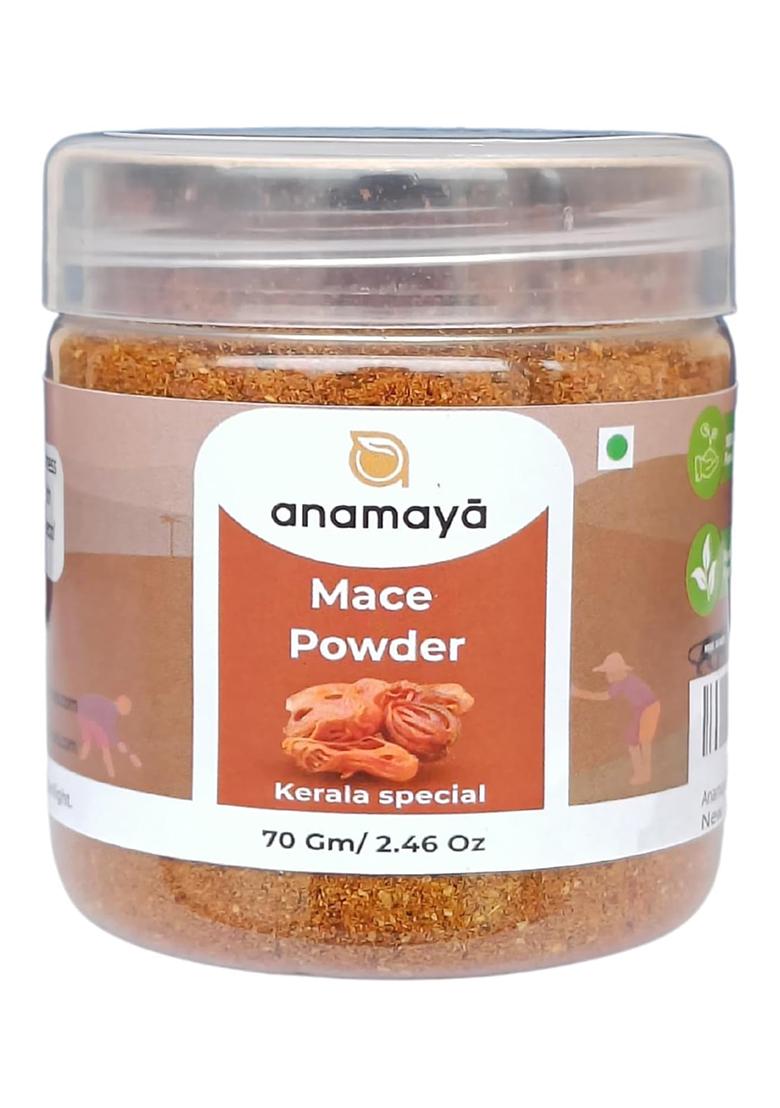 Anamaya Mace Powder 70G In Jar | 100% Natural & Pure Ground Spice From Kerala Farms Spices Herbs Blades (70 Gms, Powder)