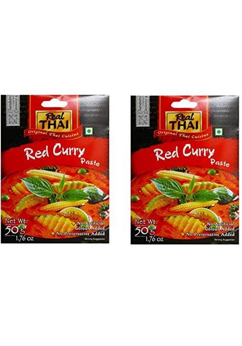 Real Thai Red Curry Paste 50G ( Pack Of 2 )