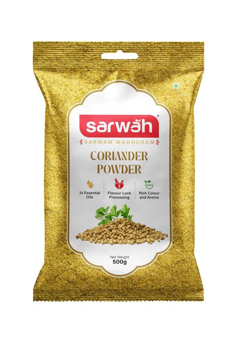 Sarwah Coriander Powder | No Artificial Colors & Flavor Grounded With Cool Grinding (500 Gms)