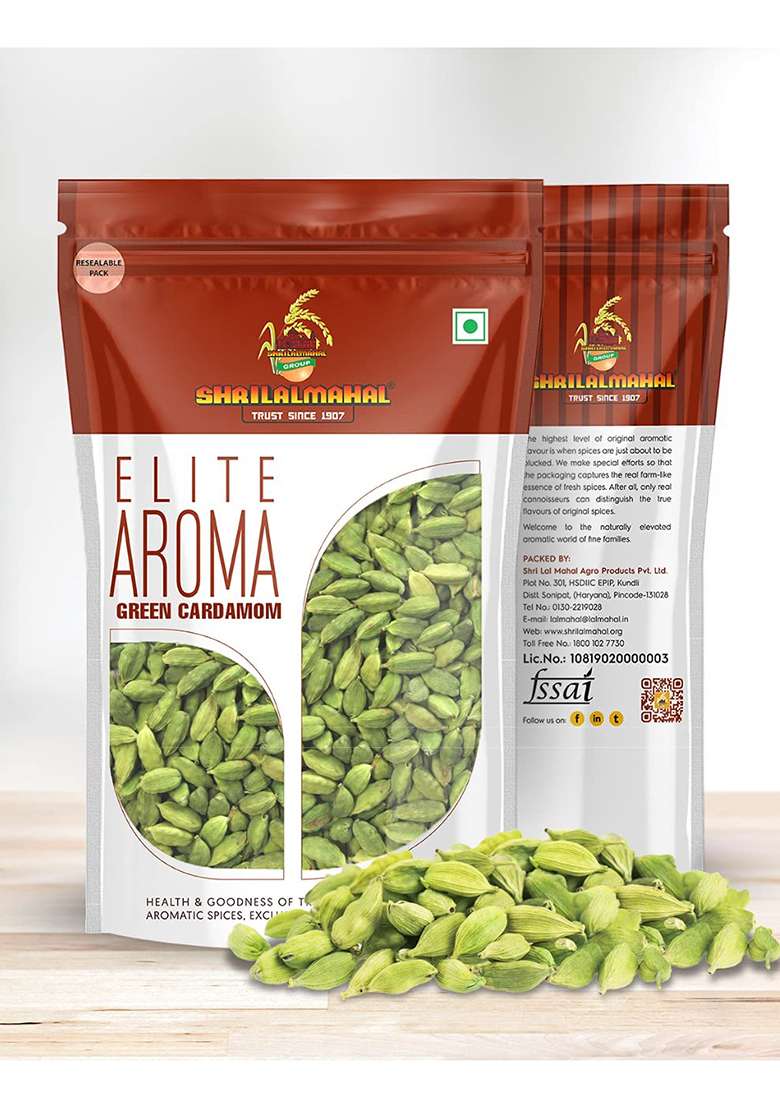 Shrilalmahal Elite Aroma, Whole Cardamom Green Small 6Mm, 100Gm - Indya
