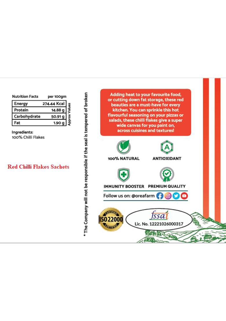 Orea Farm Oregano Seasoning And Red Chilli Flakes Sachets | 200 Combo 100 Of Ideal For Serving With Pizzas, Pasta, Sandwiches, Burgers, Garlic Bread, Salads, Soups, Snacks Free From Artificial Colors, Flavors Preservatives