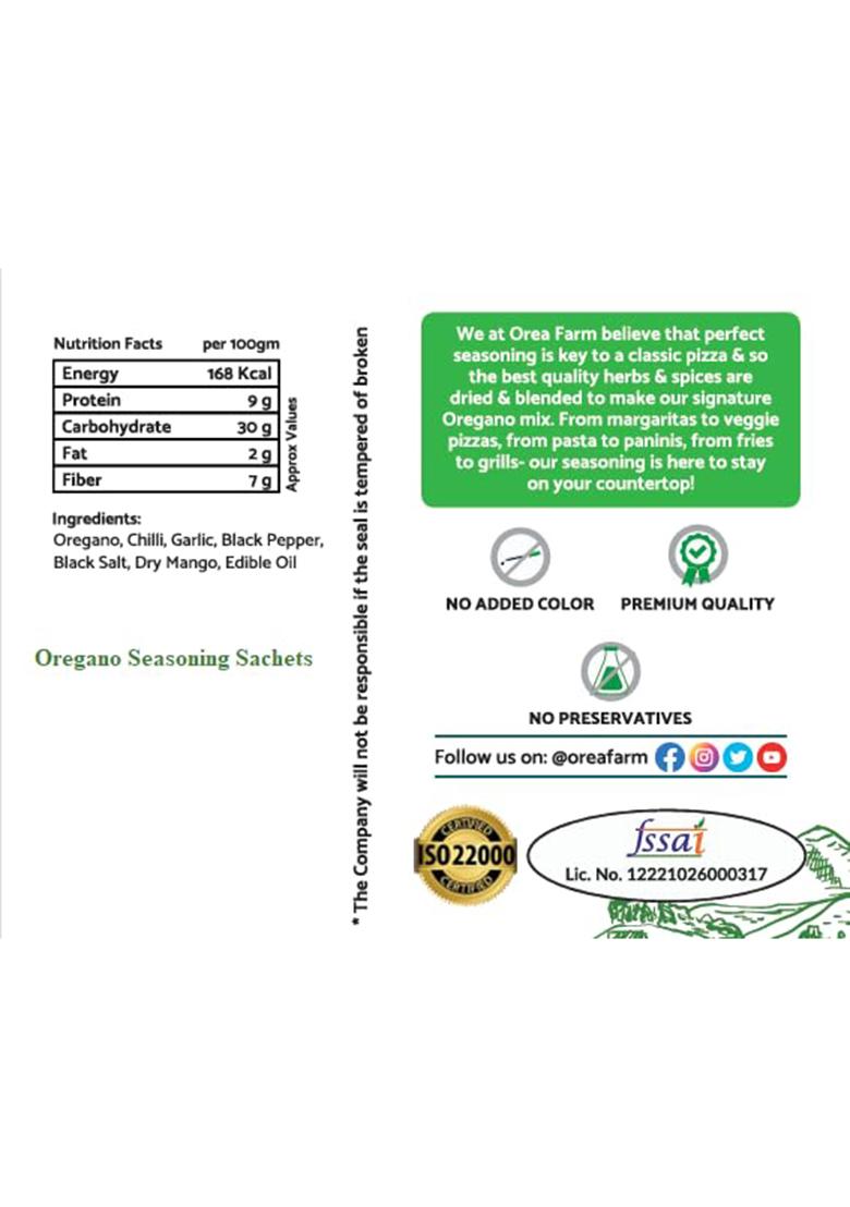 Orea Farm Oregano Seasoning And Red Chilli Flakes Sachets | 200 Combo 100 Of Ideal For Serving With Pizzas, Pasta, Sandwiches, Burgers, Garlic Bread, Salads, Soups, Snacks Free From Artificial Colors, Flavors Preservatives