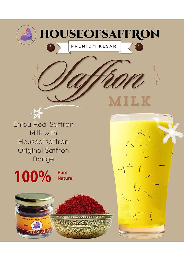 House Of Saffron 1Gram Original Kashmir Kesar For Pregnant Women, Cooking, Face, 100% Pure & Natural Certified Iso3632 Grade A1+++ Saffron/Kumkuma Puvvu/Kungumapoo/Kesar
