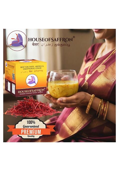 House Of Saffron 1Gram Original Kashmir Kesar For Pregnant Women, Cooking, Face, 100% Pure & Natural Certified Iso3632 Grade A1+++ Saffron/Kumkuma Puvvu/Kungumapoo/Kesar