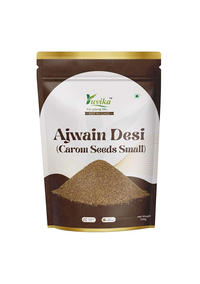 Yuvika Ajwain Desi Barik - Carom Copticum Seeds Small (100 Grams) - Indya