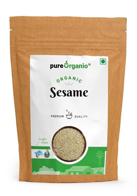 Pure Organio Organic Sesame Seeds - White High In Nutrient Til For Eating (350 Gm)
