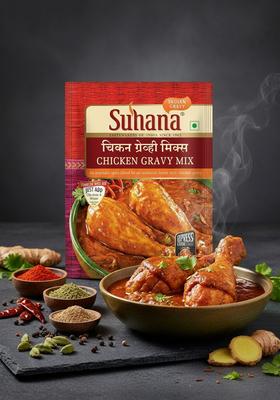 Suhana Chicken Gravy Spice Mix 80G Pouch - Pack Of 7