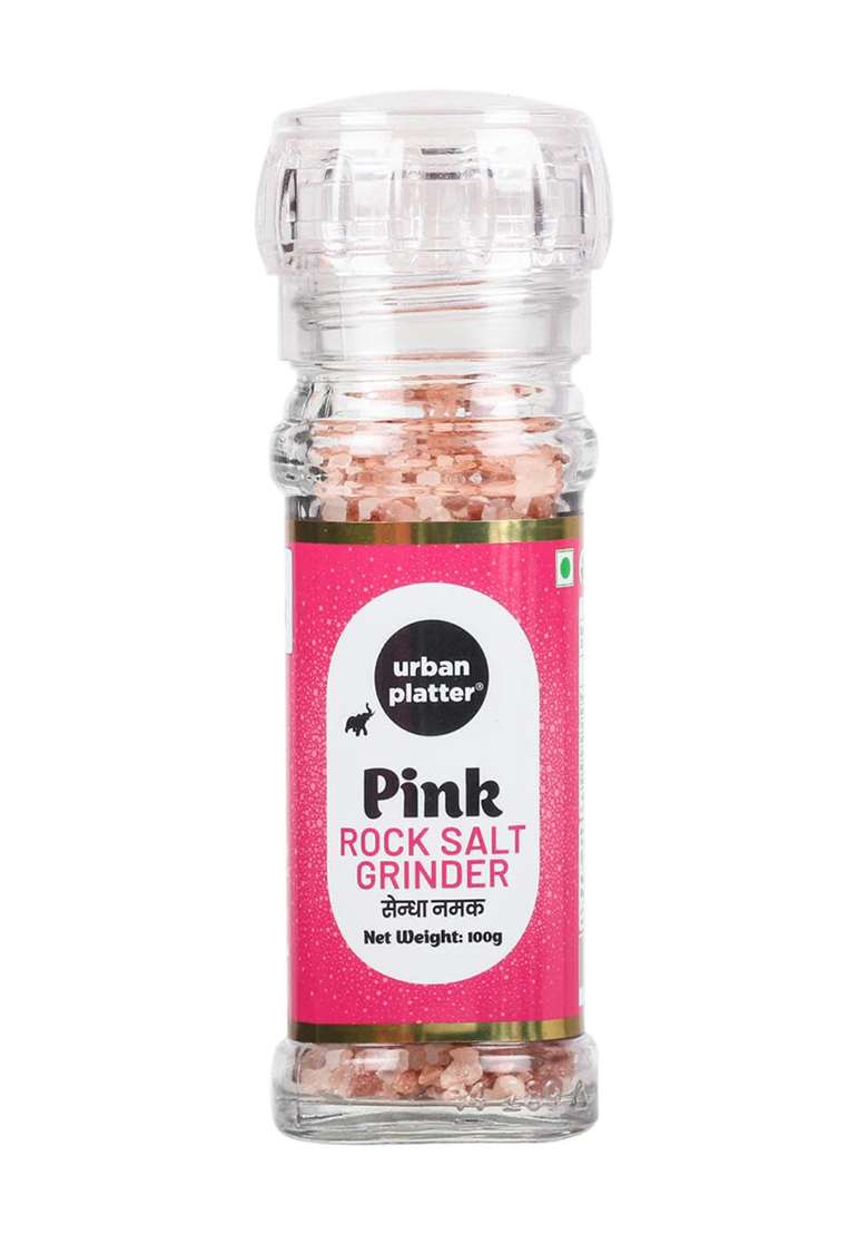 Urban Platter Pink Himalayan Rock Salt Grinder, 100G (Sendha Namak | Easy To Grind Free From Micro-Plastics Pure & Natural Rich In Minerals) - Indya