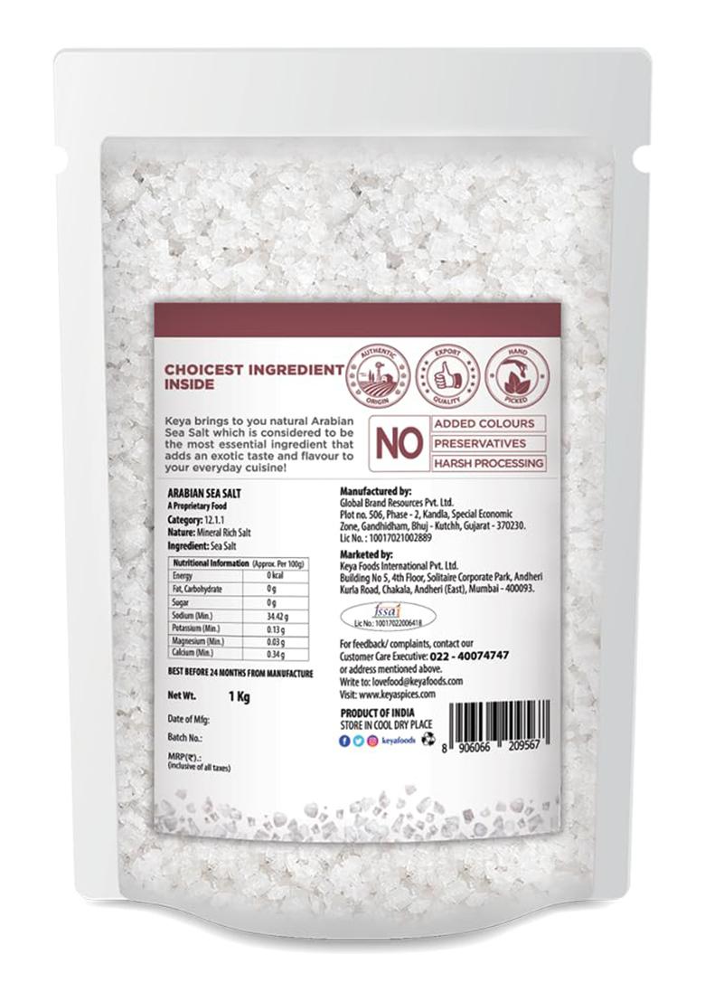 Keya Arabian Sea Salt 1Kg | Namak Healthier Alternative To Regular Iodized Unrefined Rich In Minerals