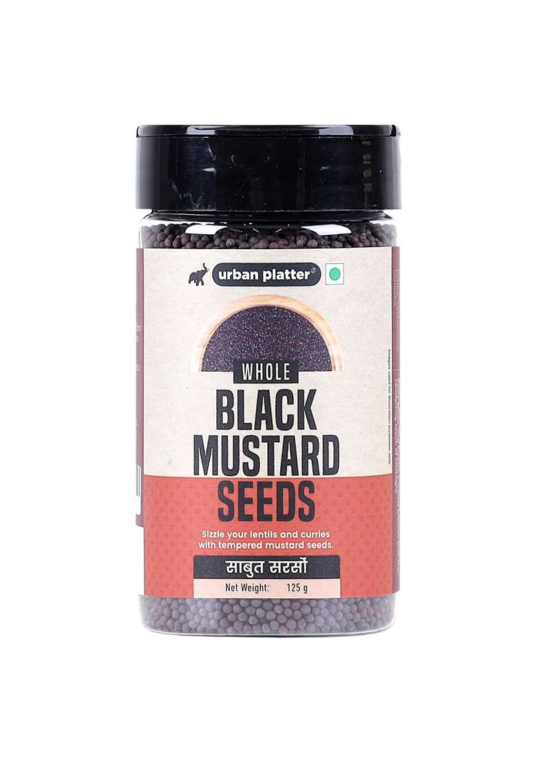 Urban Platter Whole Black Mustard Seeds, 125G (Rai | Sabut Sarson Spices Indian Khada Masala) - Indya