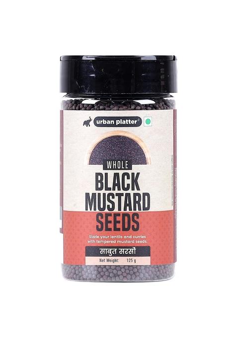 Urban Platter Whole Black Mustard Seeds, 125G (Rai | Sabut Sarson Spices Indian Khada Masala)