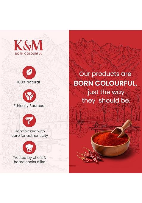 Kanz & Muhul Kashmirii Red Chilli Powder 450 Grams | Kashmiri Lal Mirch Mild Spicy, Authentic, Bright Colour Organic With No Added Preservatives