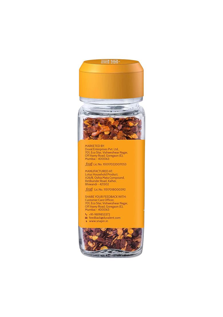 Snapin Red Chilli Flakes | 35G Glass Bottle Pizza