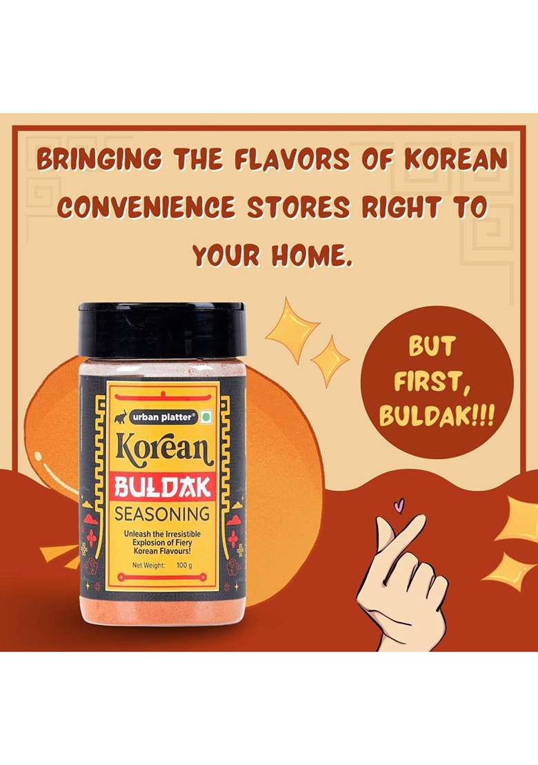 Urban Platter Korean Buldak Seasoning, 100G (Plant-Based | Fiery And Addictive Signature Korean-Style Flavour) - Indya