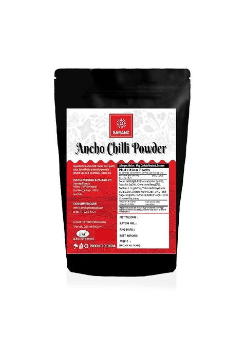 Saranz Ancho Red Chilli Powder|Spice Blend Perfect For Cooking|Used In Meats,Soups,Chilli,Salsas & Sauces|Natural Organic Redchilli Powder With Rich Strong Flavours|Mexican Spice|Smokey Flavor-200Gm