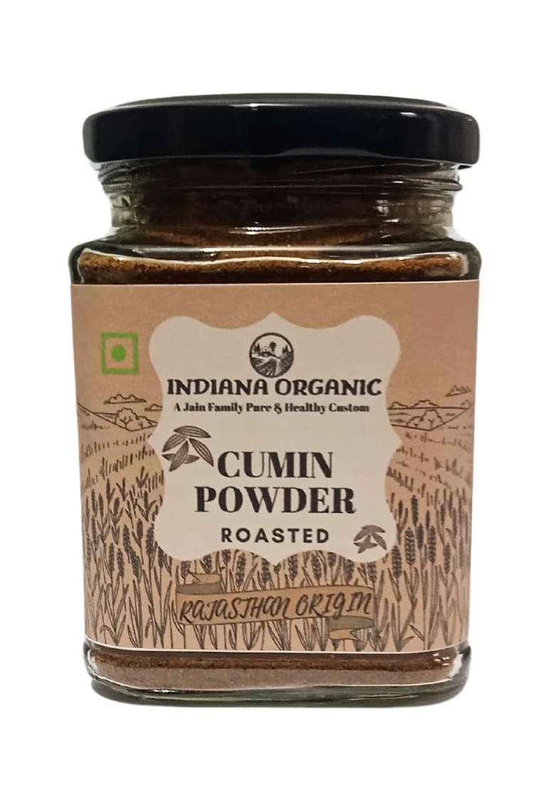 Indiana Organic - Roasted Cumin Powder | Bhuna Jeera Packed On Order From Fresh Batch Zero Added Colours, Fillers, Additives & Preservatives 150 Gram (Roasted Powder) - Indya