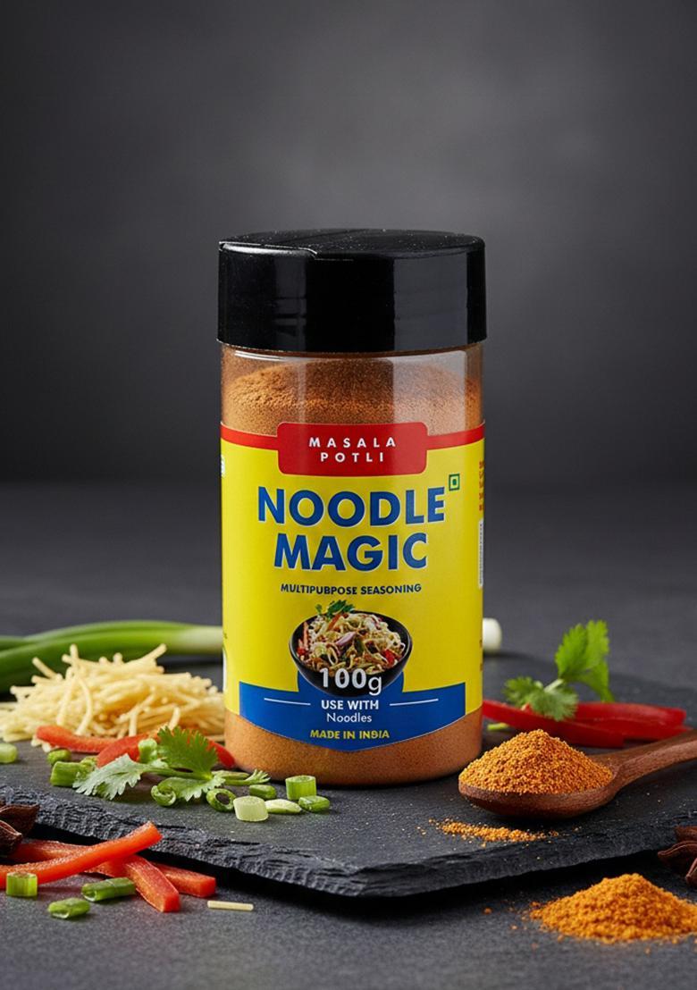 Masala Potli All-In-One Noodle Magic Seasoning Powder | Mix For Ramen, Instant Noodles, Broth & Soups Sprinkle Pet Jar