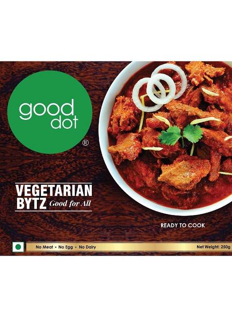Gooddot Vegetarian Bytz | 100% Plant-Based Meat Substitute High-Protein, Meat-Like Taste Ready To Cook Natural Veg Ingredients No Egg, Dairy Vegan & Travel-Friendly 250Gm