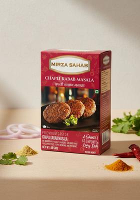 Mirza Sahab Chicken/Mutton Chapli Kabab Masala | Aromatic Spice Blend For Kababs 50G