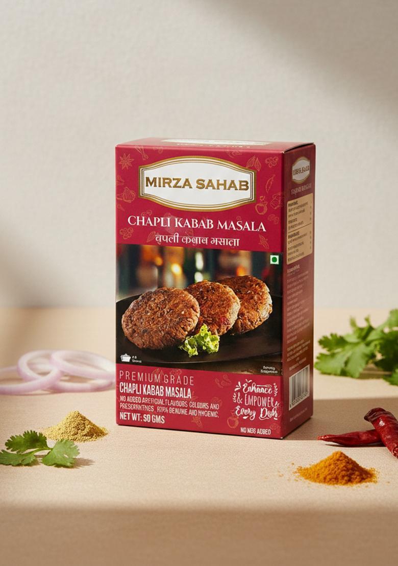 Mirza Sahab Chicken/Mutton Chapli Kabab Masala | Aromatic Spice Blend For Kababs 50G