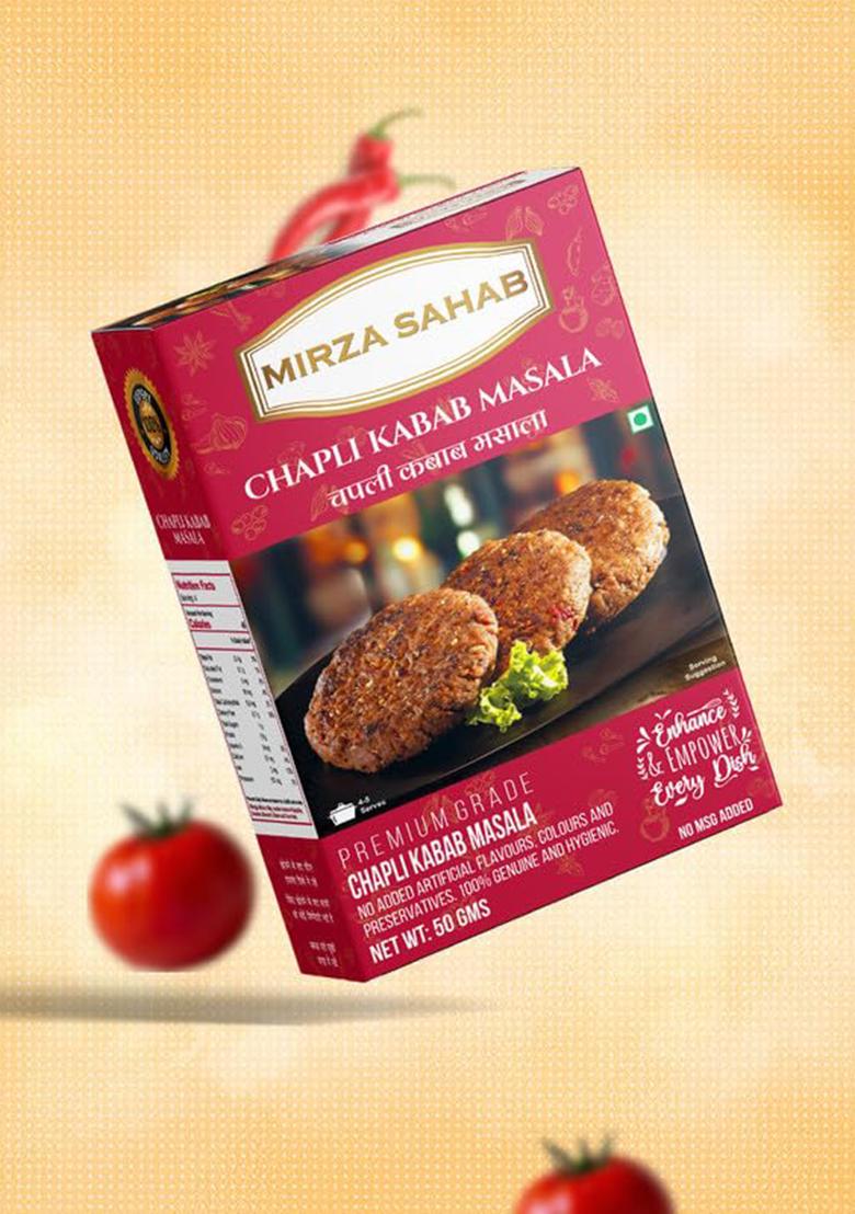 Mirza Sahab Chicken/Mutton Chapli Kabab Masala | Aromatic Spice Blend For Kababs 50G