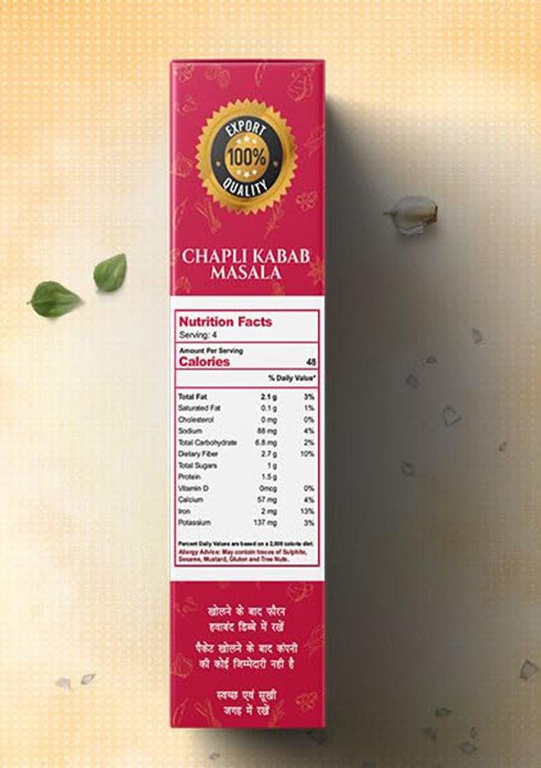 Mirza Sahab Chicken/Mutton Chapli Kabab Masala | Aromatic Spice Blend For Kababs 50G