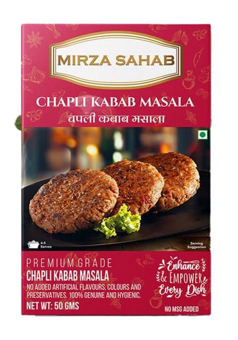Mirza Sahab Chicken/Mutton Chapli Kabab Masala | Aromatic Spice Blend For Kababs 50G
