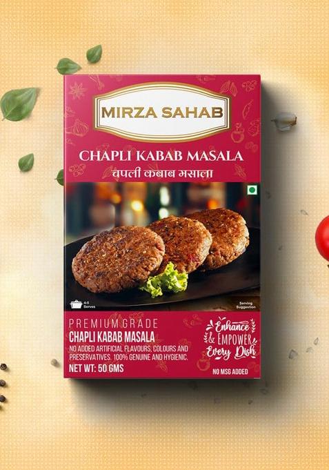 Mirza Sahab Chicken/Mutton Chapli Kabab Masala | Aromatic Spice Blend For Kababs 50G