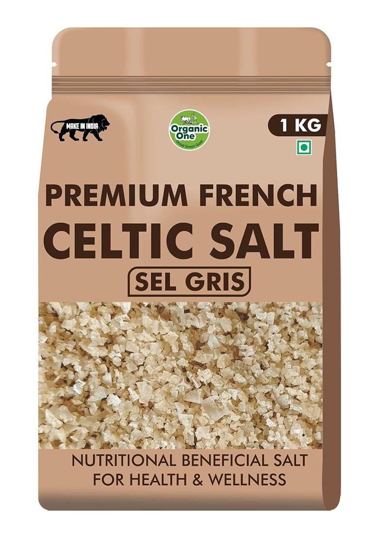Organic One Premium French Celtic Sea Salt 1Kg | Sel Gris Unrefined, Hand-Harvested Grey Mineral-Rich, Natural & Moist Texture Chefs Choice For Cooking, Grilling, Finishing Table Use