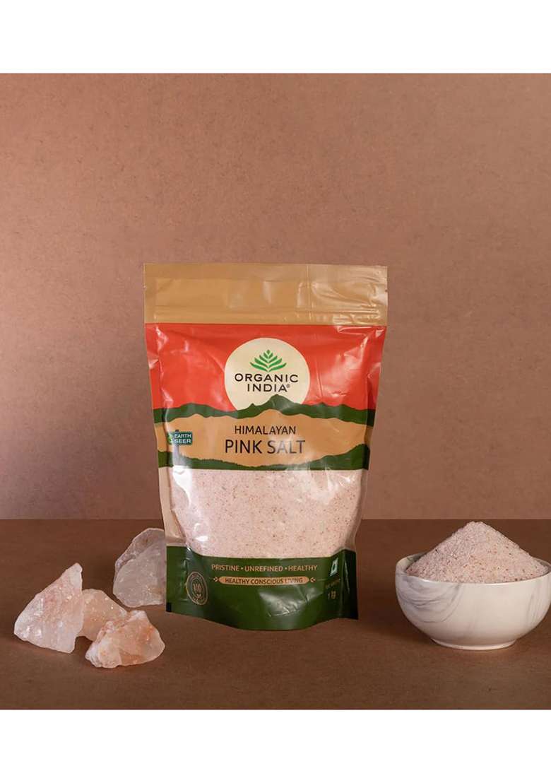 Organic India A Tata Product - Pink Rock Salt, 1Kg Pouch - Indya
