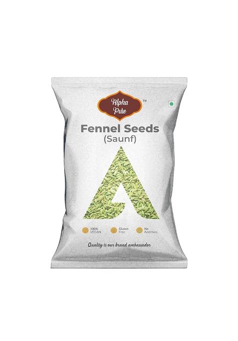 Alpha Pure Fennel Seeds (Saunf) 1Kg | Natural Mouth Freshener & Digestive Whole Saunf For Cooking, Pickles, Desserts, Curries, Masala Blends Traditional Indian Recipes Aromatic Healthy