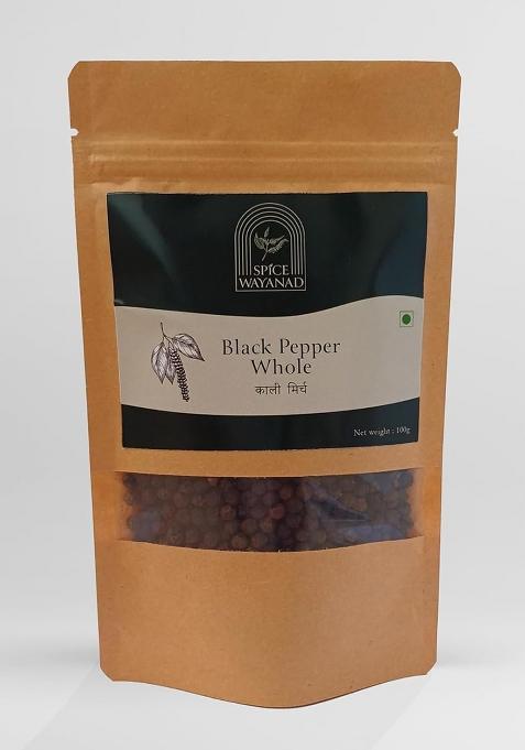 Spice Wayanad - Whole Black Pepper | Premium Grade 100% Natural And Pure Origin 100 Gram
