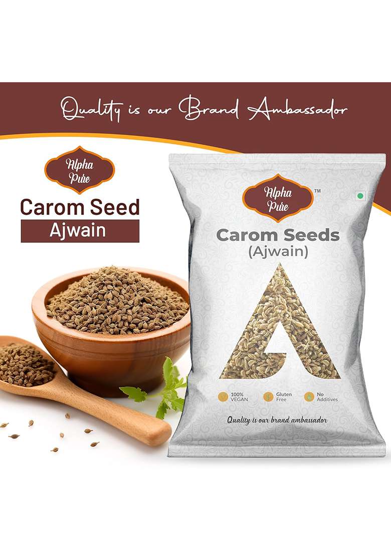 Alpha Pure Carom Seeds Ajwain Whole Spices (Bishop Seeds) 1Kg - Indya