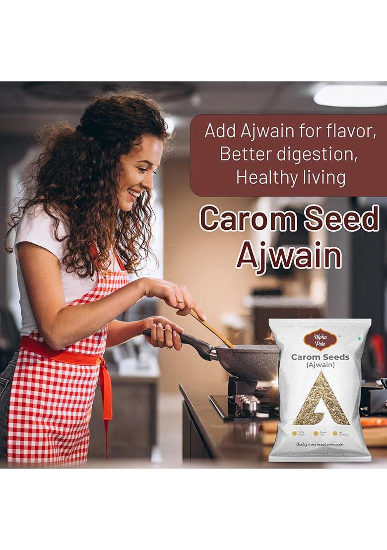 Alpha Pure Carom Seeds Ajwain Whole Spices (Bishop Seeds) 1Kg - Indya
