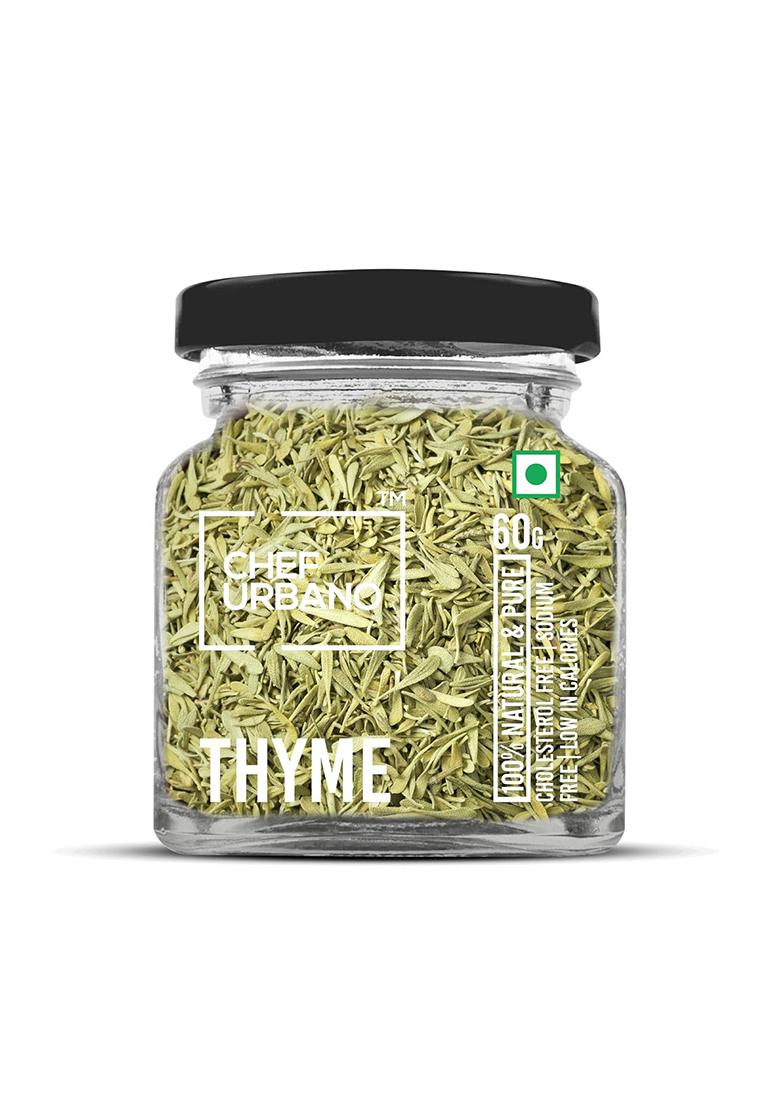 Chef Urbano Thyme 50 G | 100% Natural Premium Herbs And Spices Flakes/Leaves Glass Bottle