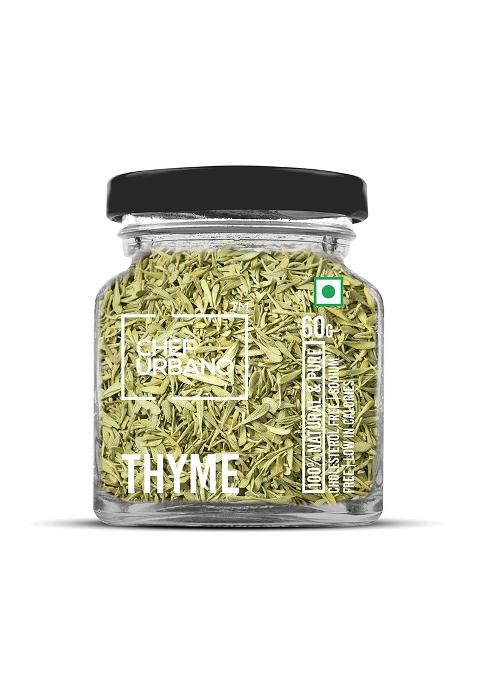 Chef Urbano Thyme 50 G | 100% Natural Premium Herbs And Spices Flakes/Leaves Glass Bottle