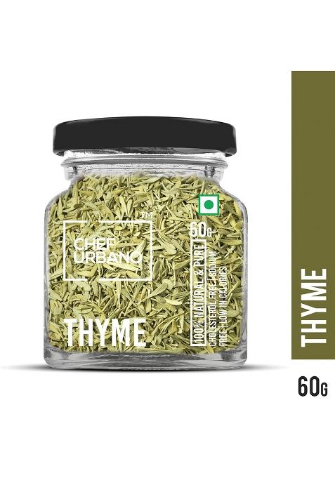 Chef Urbano Thyme 50 G | 100% Natural Premium Herbs And Spices Flakes/Leaves Glass Bottle