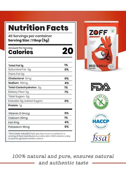 Zoff Red Chilli Powder With Natural Oils