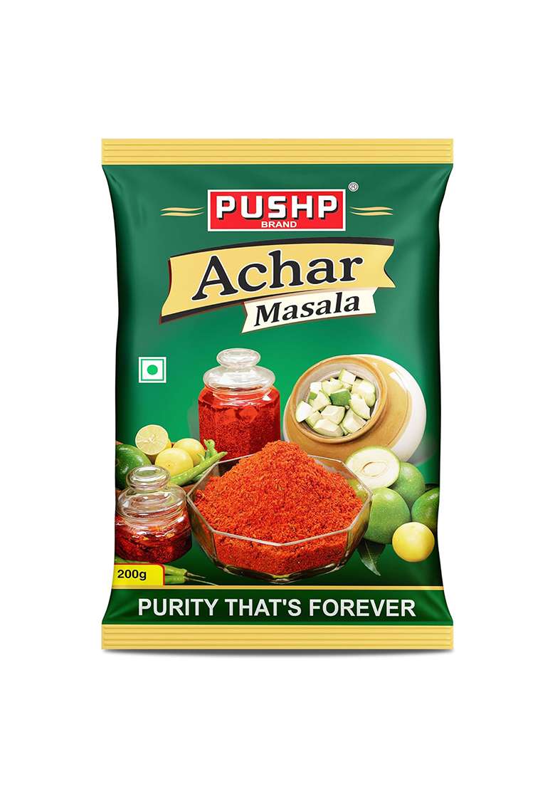 Pushp Brand Achar Masala | 200 G Premium Blend Of Traditional Spices Ready-To-Use Pickle Mix Authentic Homemade No Added Preservatives - Indya