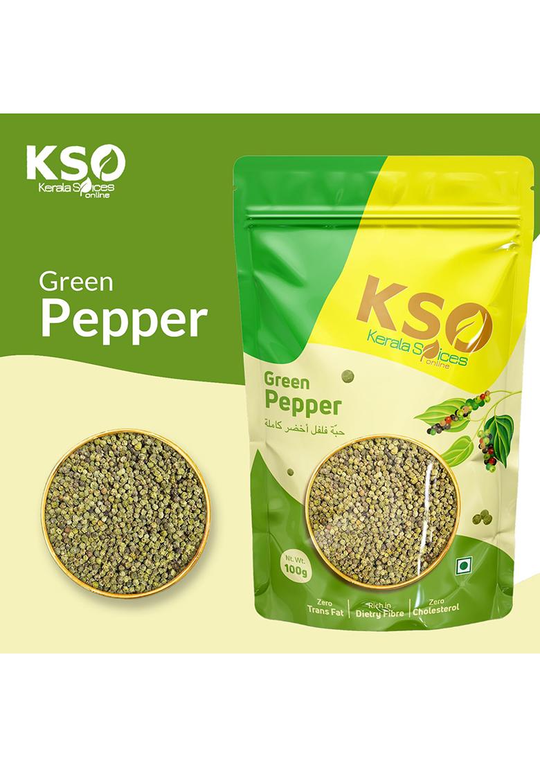 Kerala Spices Keralaspicesonline Green Pepper Whole Kali Mirch Sabut Idukki Homestead Produce For Seasoning Garam Masala, Tea, Rice, Dishes (Pouch Packaging)-100 Grams