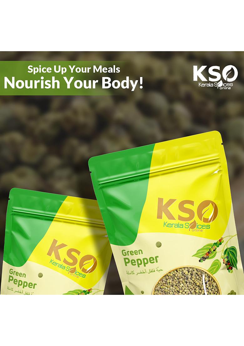 Kerala Spices Keralaspicesonline Green Pepper Whole Kali Mirch Sabut Idukki Homestead Produce For Seasoning Garam Masala, Tea, Rice, Dishes (Pouch Packaging)-100 Grams