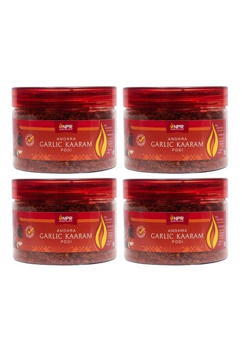 Npr Nandhana Palace Retail Garlic Andhra Kaaram Podi 125G | South Indian Spice Chutney Powder Instant Idli Dosa With Goodness Of Ideal For Idli, Or Rice An Authentic Flavour Burst Pack 4