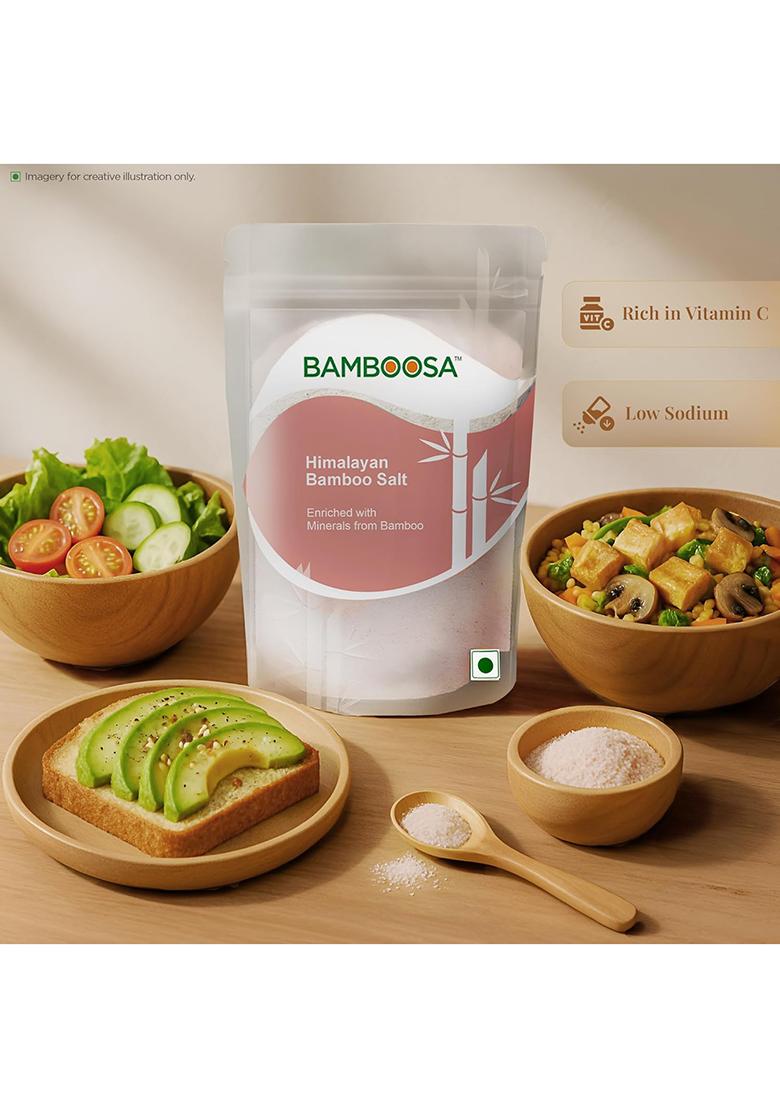 Bamboosa Himalayan Bamboo Salt 500G | Naturally Iodised Roasted In For 70+ Trace Minerals Alkaline, Mineral Rich, Low Sodium Healthy Cooking