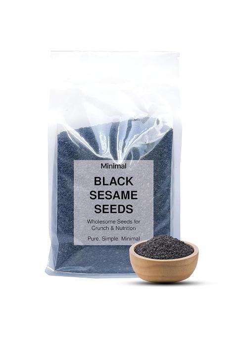 Minimal Raw Organic Black Sesame Seeds 900Gm - Til For Eating Gingelly Oil (Kaale Weight Loss And Unhulled)