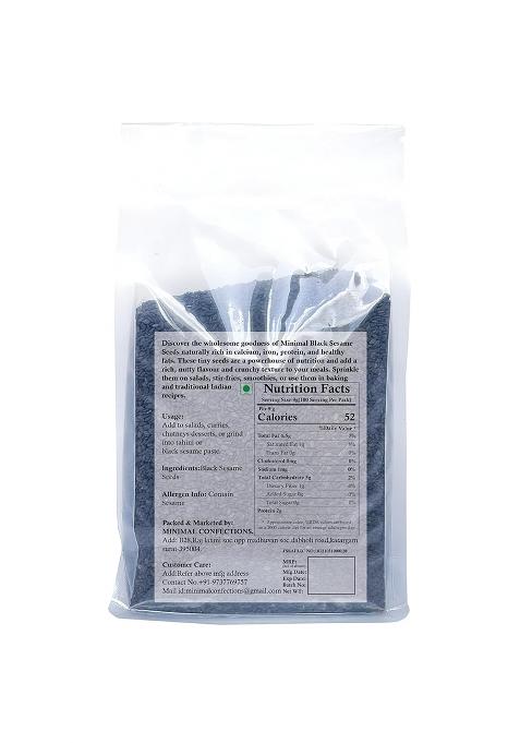 Minimal Raw Organic Black Sesame Seeds 900Gm