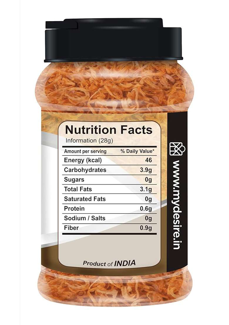 Desire Golden Fried Onion 500G | Pack Of 2 In Jar Flakes |Birista Pyaz Used For Biryani,Gravies, Indian Curries - Indya